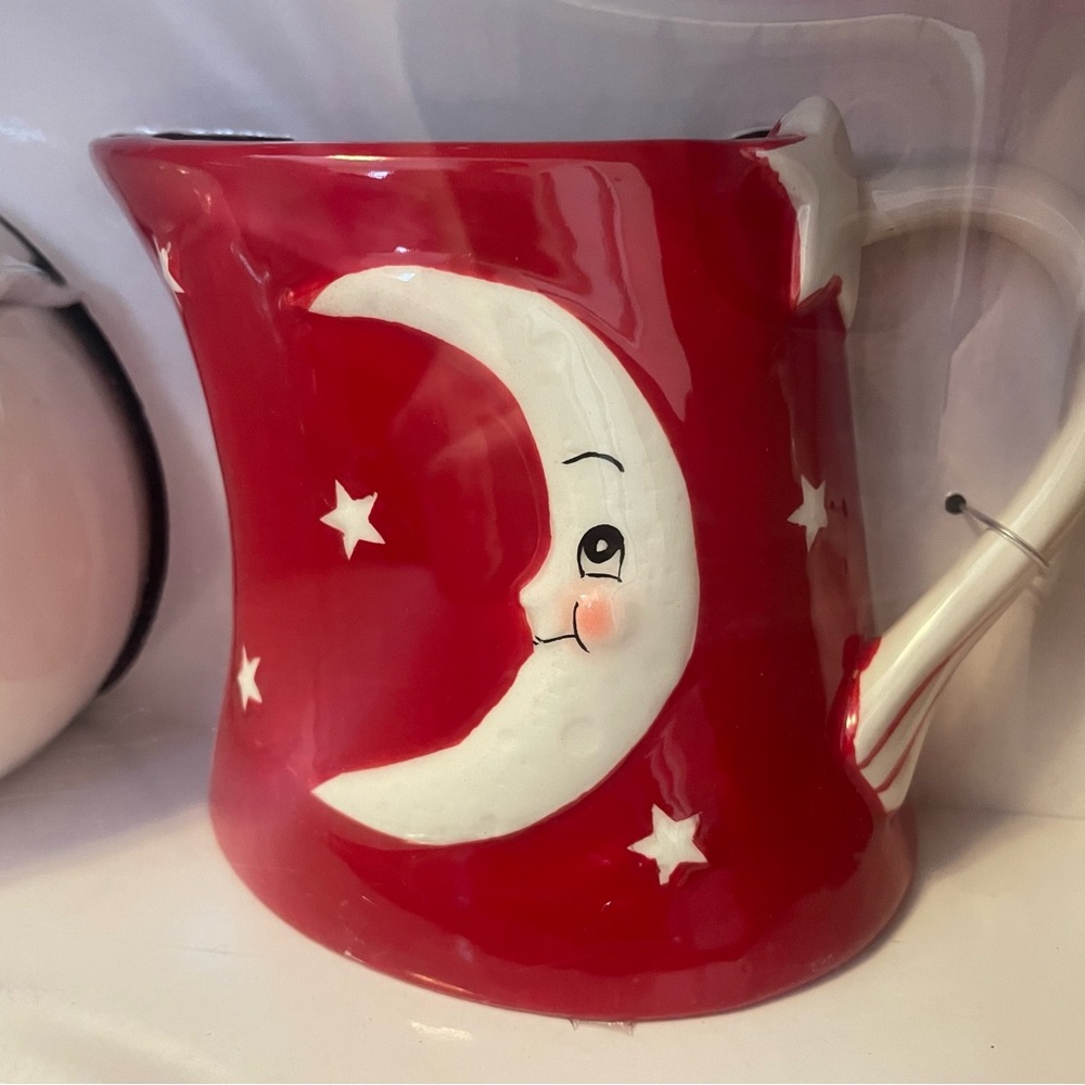 NIB JOHANNA PARKER LUNA SUGAR BOWL & CREAMER SET Laughing Moon Ceramic Coffee - Picture 4 of 12